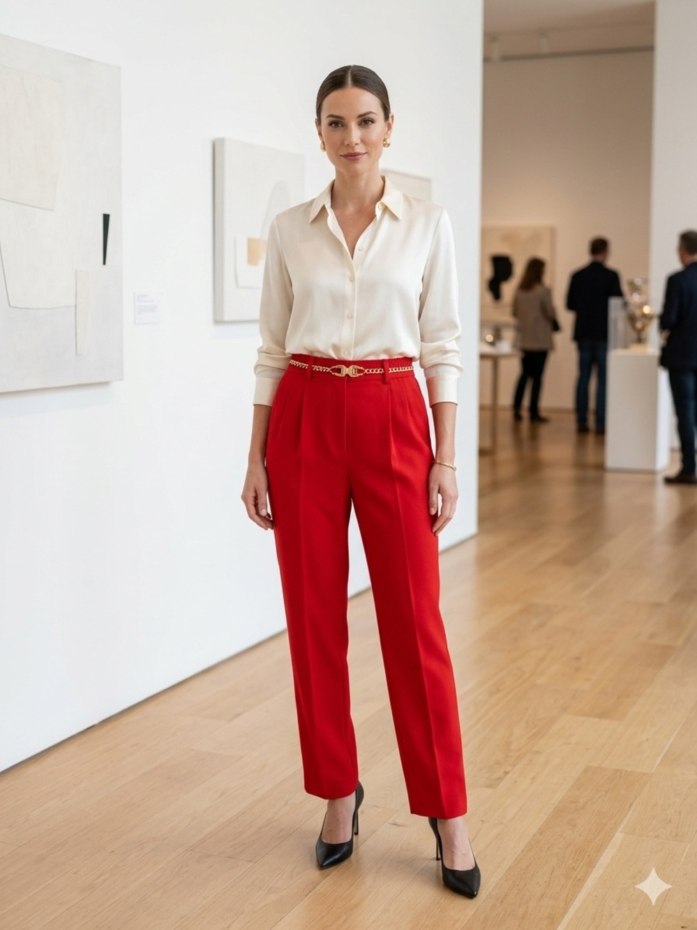Alfred Dunner Red Elastic-Waist Women's Dress Pants